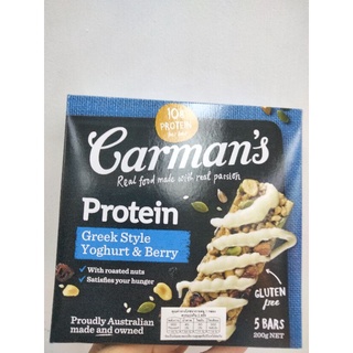 Carmans Protein Bar Greek Style Yoghurt &amp;Berry  ธัญพืช ชนิดแท่ง 200กรัม