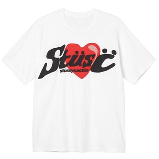 [S-5XL] Stussy เสื้อยืด พิมพ์ลายกระบองเพชร และหัวใจ สําหรับผู้ชายและผู้หญิง