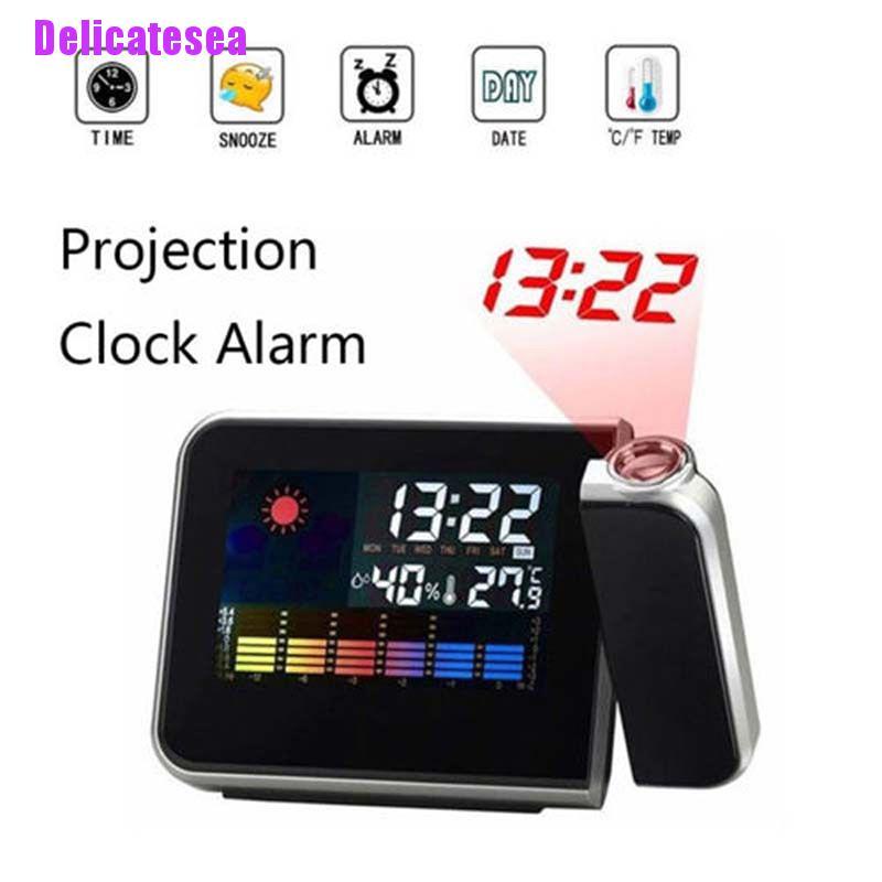 Delicatesea> นาฬิกาปลุกดิจิทัล พร้อมไฟ Led โปรเจคเตอร์ พร้อมวันที่