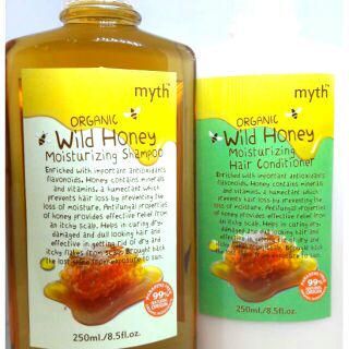 แชมพูและครีมนวดผมน้ำผึ้งป่าออแกนิค ชุ่มชื้น ปรับสภาพผม myth Organic Wild Honey Shampoo &amp; Conditioner