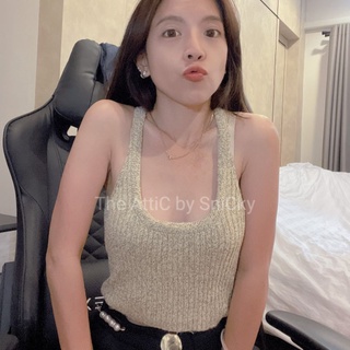 [พร้อมส่ง🔥] เสื้อกล้ามครอป ไหมพรม Sexy ผ้านิ่ม