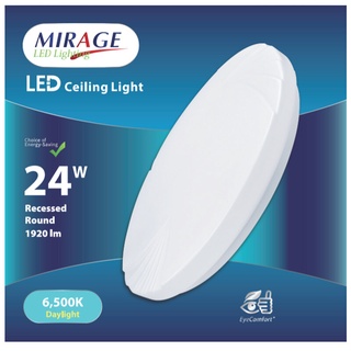 ส่งฟรีMirage โคมไฟติดเพดานทรงซาลาเปา LED โคมซาลาเปา 24วัตต์  Day light 6500K ขาวบริสุทธิ์ เบาและบางลง แสงสีขาว ติดบันได