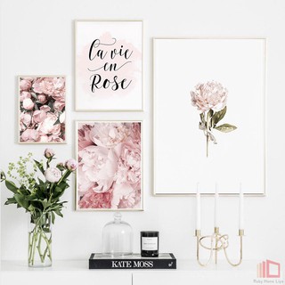 แฟชั่นโปสเตอร์ดอกไม้ภาพวาดผ้าใบ Rose Life Wall Art พิมพ์ Love Quote ภาพนอร์ดิกสำหรับห้องนั่งเล่น Wall Home Decor Unframed