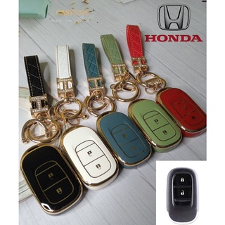 พร้อมส่ง เคสกุญแจรีโมทรถยนต์ TPU สีรุ้ง สําหรับ Honda CivicHRV Jazz CRV Civic City Accord ODYSSEY SPIRIOR  2ปุ่ม 2022