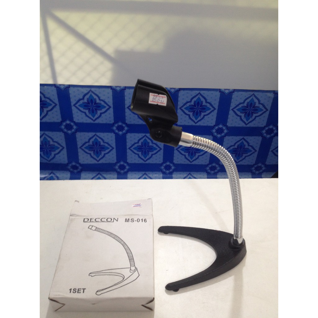 ขาไมค์แบบตั้งโต๊ะ แขนโค้งงอได้ ความสูง 33 CM DECCON MS-016 ฐานตัววี V ตัวยู U 16 cm. สามารถปรับความส