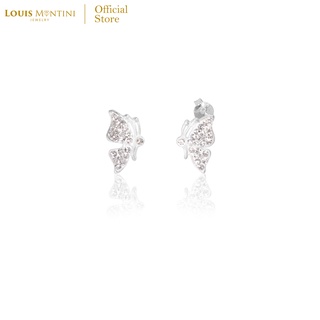 Louis Montini (Jewelry) Sterling Silver 925 Earrings ต่างหูเงินแท้ 92.5% ต่างหูผู้หญิง รูปผีเสื้อ LJER50