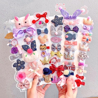 (Dudubaba)Kids Girls Cute Hairpin Headdress Bow Hairpin 18-piece/set