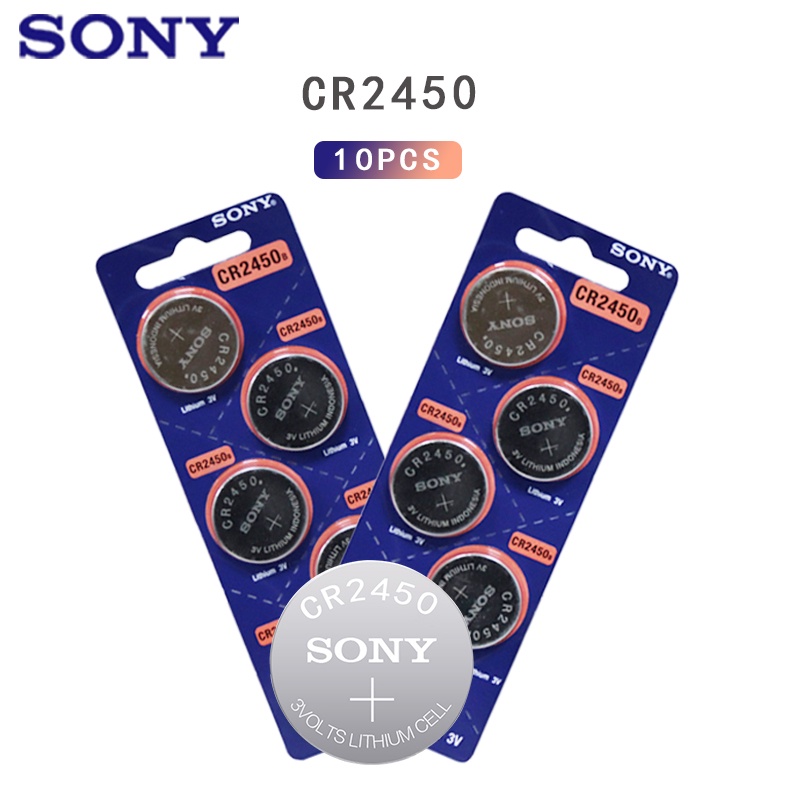 10PCS SONY 3V CR 2450 CR2450 Lithium Batteries KCR2450 LM2450 Button Cell Coin Battery For Watch Ele