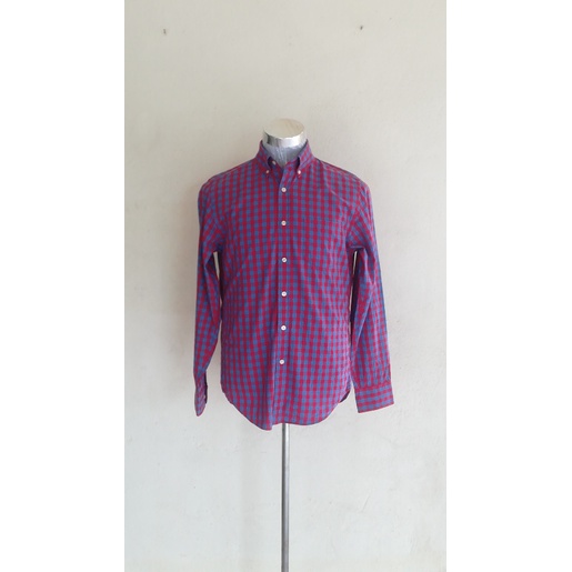 JCrew Button Down เสื้อเชิ้ตลําลองแขนยาวลายตารางหมากรุก