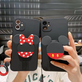 Huawei Y9S Y6P Y7 Y9 Prime Pro Y5 2019 Nova 5T 7i 3i 4E P30 Pro Lite Y7A Phone Case เคสโทรศัพท์แบบนุ่มพร้อมขาตั้งสําหรับ Minnie