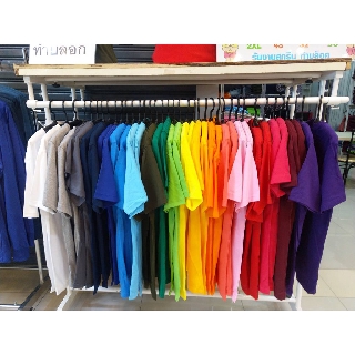 เสื้อยืดสีพื้น สีฟ้า สีฟ้าทะเล สีน้ำเงิน คอกลม คอวี Cotton100%