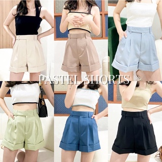 pastel shorts กางเกงขาสั้นปลายขาพับ