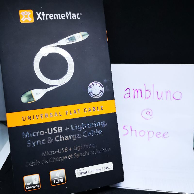 Xtrememac Lightning & MicroUSB Flat Cable