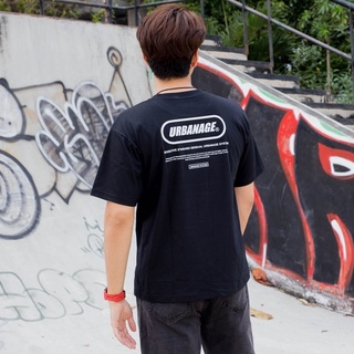 เสื้อOversize สีดำ สกรีนลาย URBANAGE สกรีนลายทั้งอกด้านหน้าและด้านหลัง