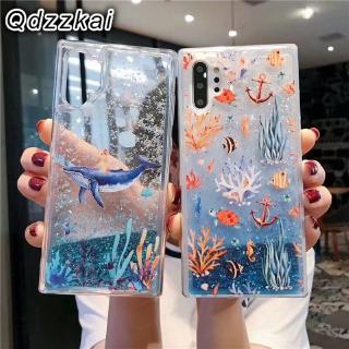 Glitter Liquid Quicksand Soft Case Huawei P30 P20 Pro P10 Bling Whale Coral Silicon Cover