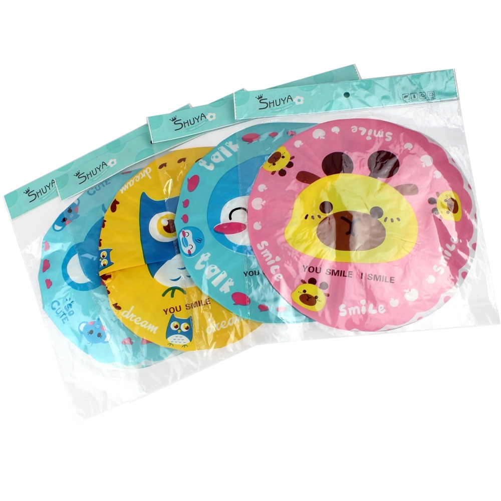 หมวกคลุมผมอาบน้ำ หมวกอาบน้ำพลาสติก (คละสี/คละลาย) รุ่น shower-cap-cartoon-00g-Boss