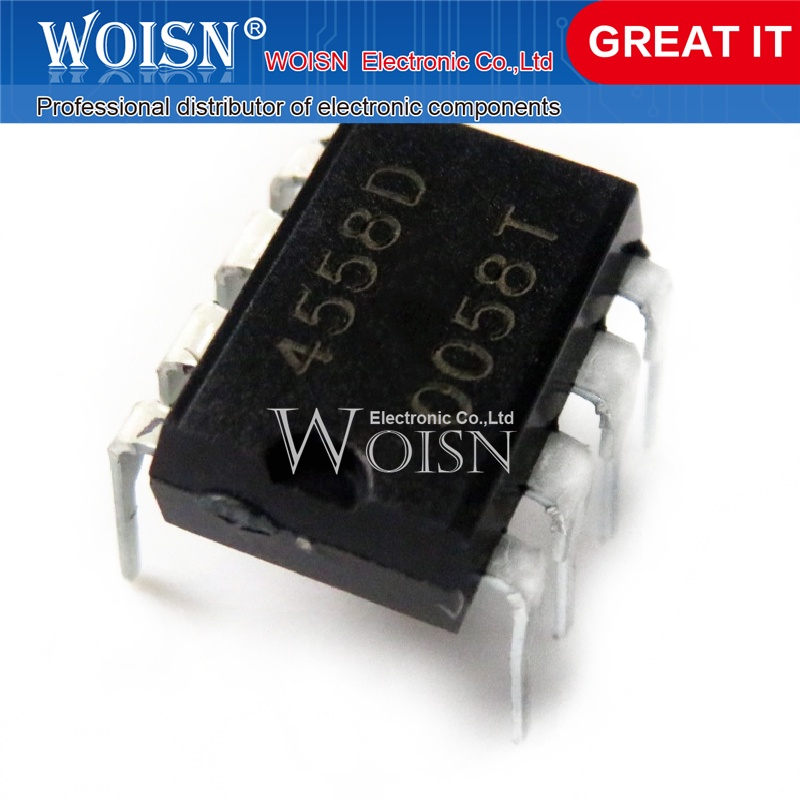 10 อิเล็กทรอนิกส์ของชุดส่วนประกอบ NJM4558D DIP8 NJM4558 DIP NJM4558DD JRC4558 RC4558 RC4558 RC4558P 