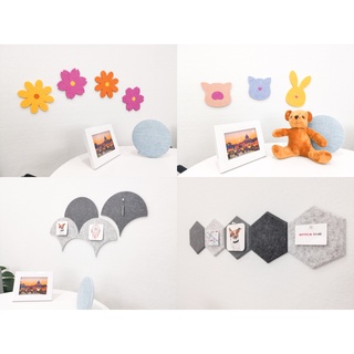 แผ่นตกแต่งผนัง แผ่นอะคูสติก acoustic panel รีไซเคิลจากขวดน้ำ FE-felt รุ่น Mini pin board series #2