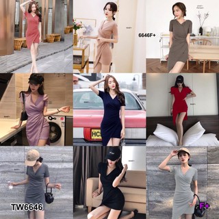 TW 6646 เดรสสั้น เข้ารูป สวย แซ่บ ใส่เที่ยว (ฟรีไซส์ M อก 34-36 เอว26-32 สพ34-38)