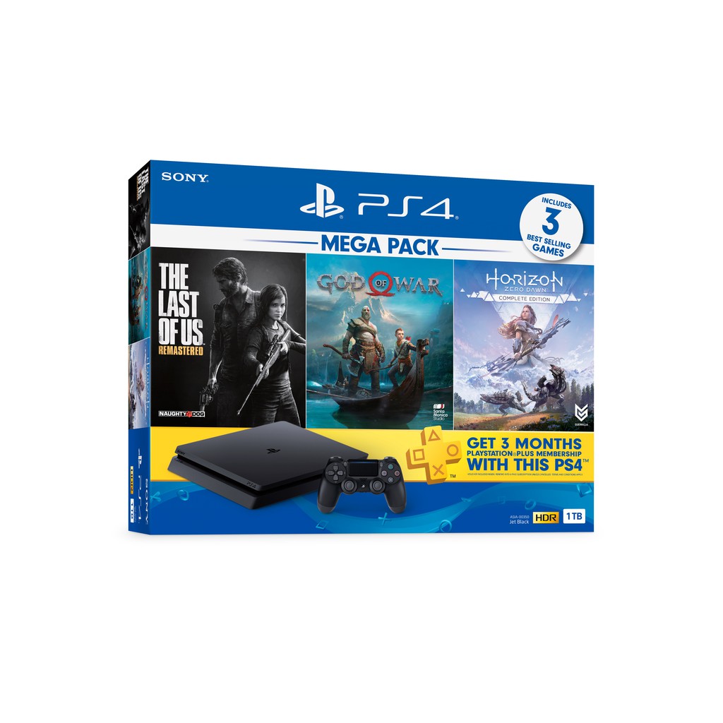 Jet Black The Last Of Us Remastered Game Playstation 4 Slim 1tb Only On Playstation Console Bundle Bundle God Of War Game Voucher Horizon Zero Dawn Complete Edition Voucher Marvels Spider Man Consoles