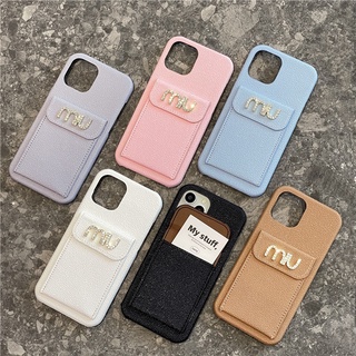 เคสโทรศัพท์มือถือหนัง Pu พร้อมช่องใส่บัตร แฟชั่น สําหรับ iPhone14 PRO MAX 13 13PRO 13PROMAX 12PRO 12PROMAX 11 PRO MAX XSMAX XS XR 7 8 PLUS