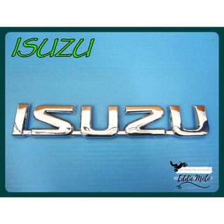 ISUZU LOGO "CHROME" STICKER size 14x2.5 cm.  // โลโก้ ISUZU สีโครม พร้อม กาวติด สินค้าคุณภาพดี