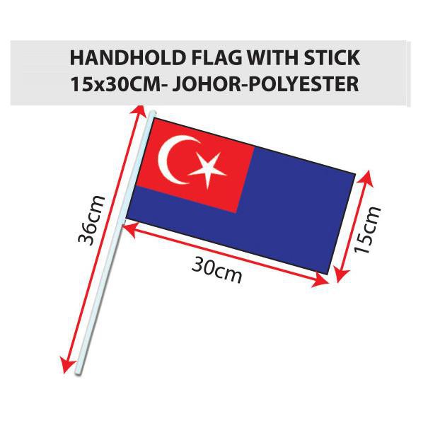 Johor Handflag 6" x 12" Bendera Johor