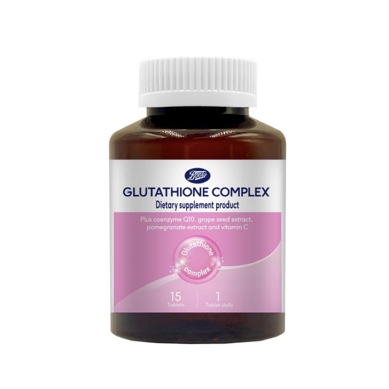 Boots Glutathione complexบู๊ทส์ กลูต้าไธโอน คอมเพล็กซ์ ขนาด 15 เม็ด