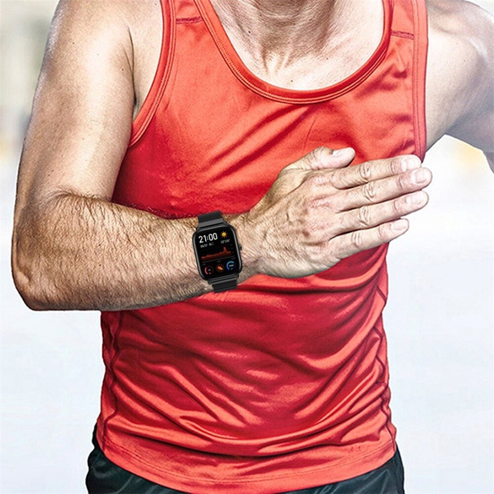 สายนาฬิกาข้อมือสแตนเลสสตีลแม่เหล็ก milanese 20 มม. xiaomi huami amazfit GTS 2 Mini 2E - รูปที่ 6