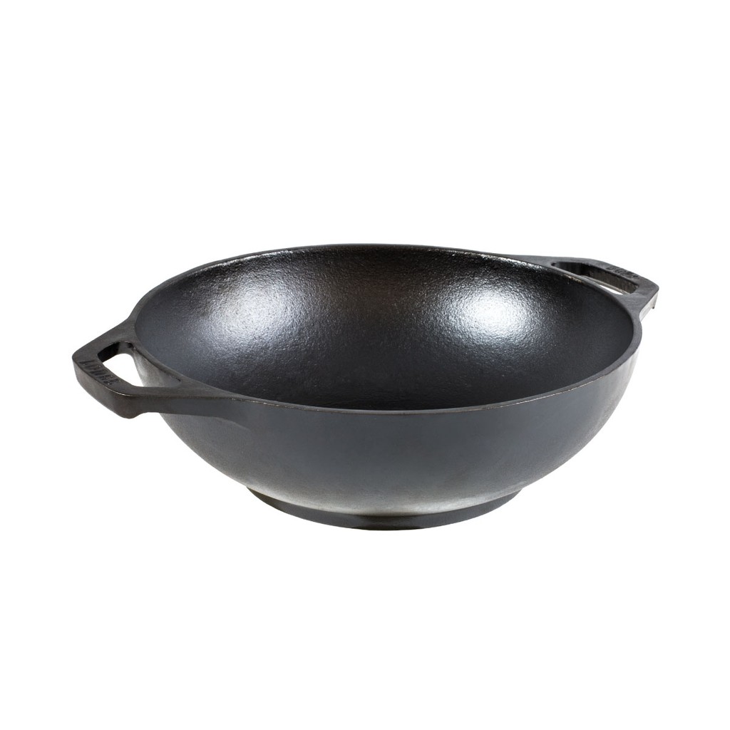 Lodge Cast Iron Wok กระทะเหล็กหล่อสองหูก้นลึก 9 นิ้ว (22.86 cm) L9MW