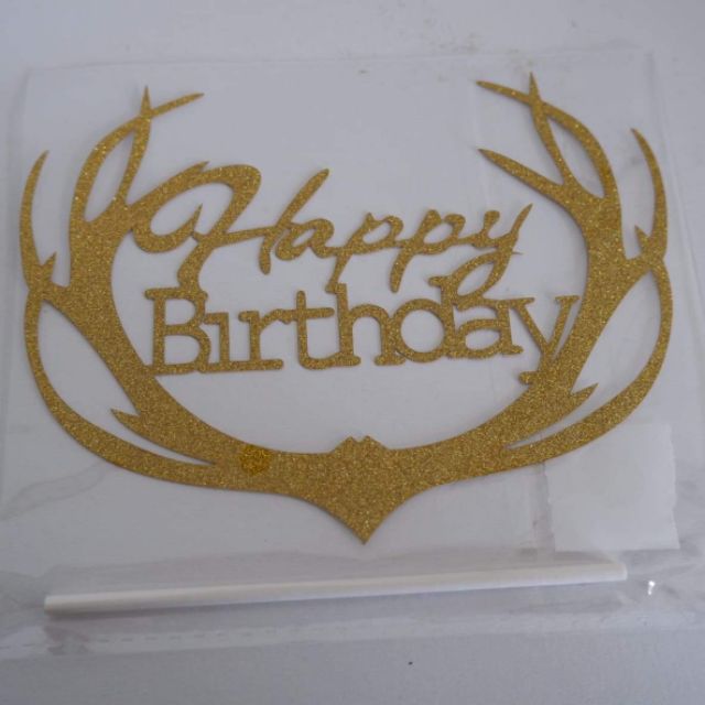 bakerlove70 ป้ายHBD สำหรับตกแต่งเค้กวันเกิด