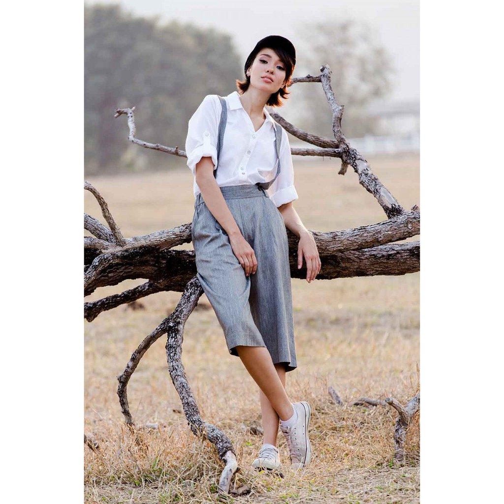 Wonder Pants กางเกงบาน ขาสี่ส่วน เอวยางยือ ปรับเป็นจั๊มเปอร์ได้ แบบปัง สุด  Wonder Jumper Pants