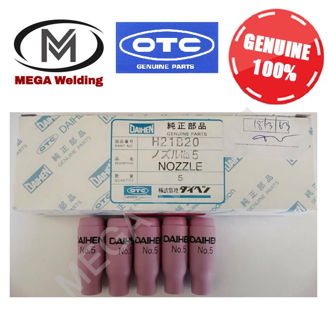 OTC Daihen Nozzle ถ้วยอาร์กอน no.5-7 H21B20-22 (5ชิ้น/กล่อง)