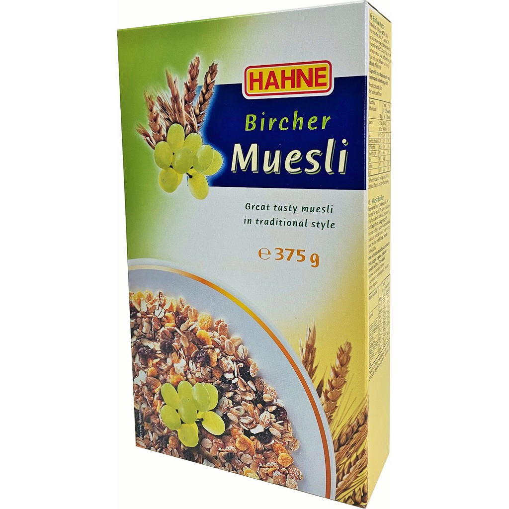 ส่งฟรี ฮาทเน่ เบริช์เชอร์ มูสลี่ 375 กรัม Hahne Bircher Muesli 375 g.  มีเก็บเงินปลายทาง