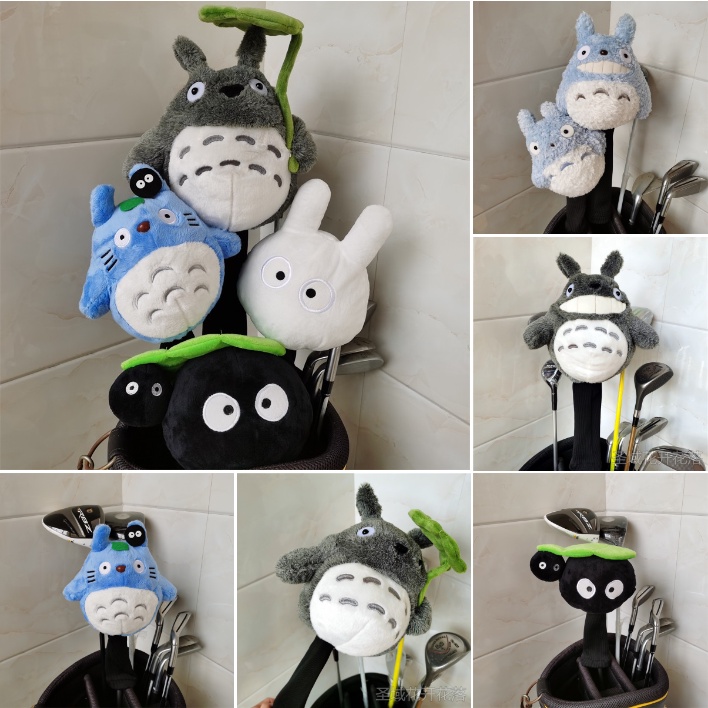 Woods ครอบคลุมtotoro Golf Club ฝาครอบหัวกอล์ฟสําหรับไดร์เวอร์กอล์ฟกอล์ฟ Hybrid Golf Fairway ไม้ Plush ของเล่นกอล์ฟไม้อุปกรณ์เสริมกอล์ฟ