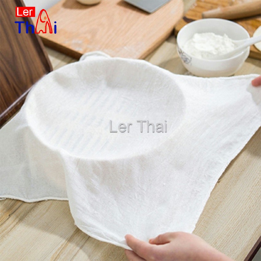 LerThai ผ้าขาวบาง(เล็ก) สำหรับนึ่งอาหาร สามารถซักแล้วนำกลับมาใช้ใหม่ได้ Steamer mat ราคา ถูกที่สุด ดีลบีเคเค
