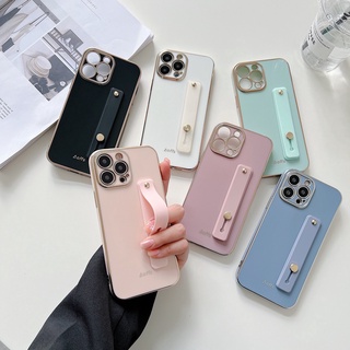 เคสโทรศัพท์มือถือ สีแคนดี้ แวววาว พร้อมขาตั้ง ป้องกันเลนส์ สําหรับ iPhone 13 Mini 12 Pro Max