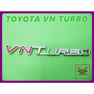 TOYOTA VN TURBO LOGO "RED" &amp; "CHROME" STICKER size 12.5 cm. // โลโก้ ข้อความ สินค้าคุณภาพดี สีแดง ของโครเมี่ยม