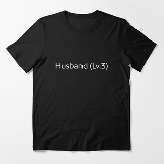 เสื้อยืดอินเทรนด์ผู้ชายอินเทรนด์ผู้หญิงเสื้อยืด พิมพ์ลาย PUBG Husband Level 3 แบบตลก เลือกลายได้S-3XL