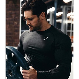 เสื้อแขนยาว GYMSHARK #2 / เสื้อแขนยาวผ้าไลคร่ายืดหยุ่นอย่างดี ผ้านิ่มใส่สบายไม่คันเวลาเหงื่อออก