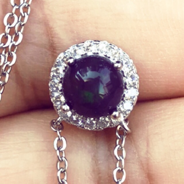 สร้อยคอ แบล็ค โอปอล สีแฟนซี ขนาด 18 นิ้ว NATURAL 7mm. FANCY CLR PLAY OPAL WHITE CZ BRACELET 18 inc 9