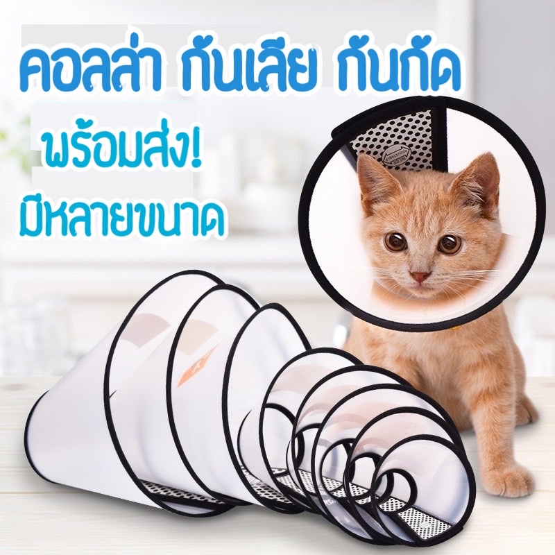 พร้อมส่ง ปลอกคอกันเลีย#คอลล่าแมว#ลำโพงแมว#กันกัด#กันเลีย#คอลล่าสัตว์เลี้ยง