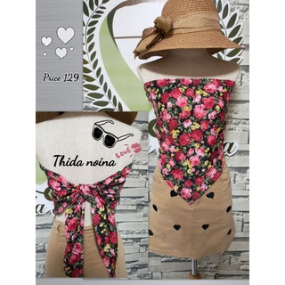 เสื้อเกาะอกผูกหลัง ใส่เที่ยวคาเฟ่ ถ่ายรูปสวยๆ ขนาดฟรีไซต์สาวอวบใส่ได้