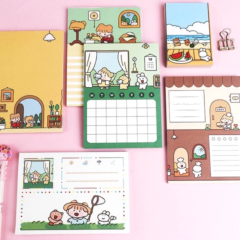 <พร้อมส่ง> กระดาษโน๊ต ❌ไม่มีกาว ลายการ์ตูน Cartoon Note Pad เล็ก/ใหญ่ กระดาษจด เมมโม สมุดโน๊ต โน๊ต