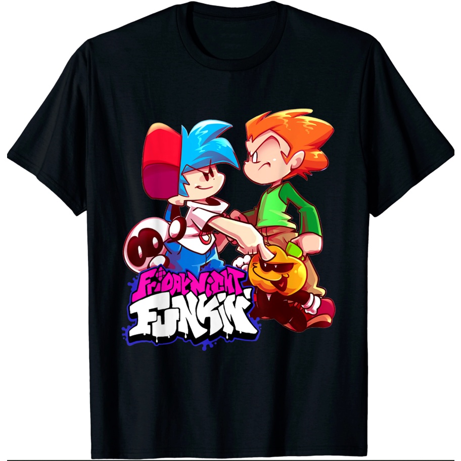 เสื้อยืด Friday Night Funkin Boyfriend And Pico วันพ่อสําหรับผู้ชาย