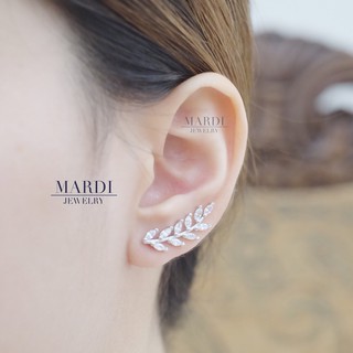 Mardi Jewelry ต่างหูเงินแท้ 925 Silver Olive Earpins