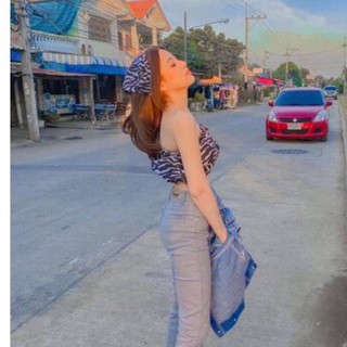 💜เซตเสื้อ+ผ้าโพก ม้าลายเสื้อดาววัว💜