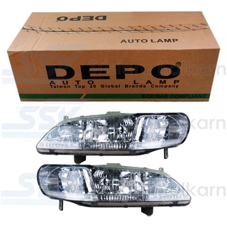 DEPO ไฟหน้า ACCORD ปี 98-01 ซ้าย/ขวา ไม่มีหลอด (217-1126L)/(217-1126R)