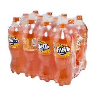 แฟนต้า เครื่องดื่มน้ำอัดลม น้ำส้ม 1.25 ลิตร x 12 ขวด Fanta soft drink, orange juice, 1.25 liters x 12 bottles