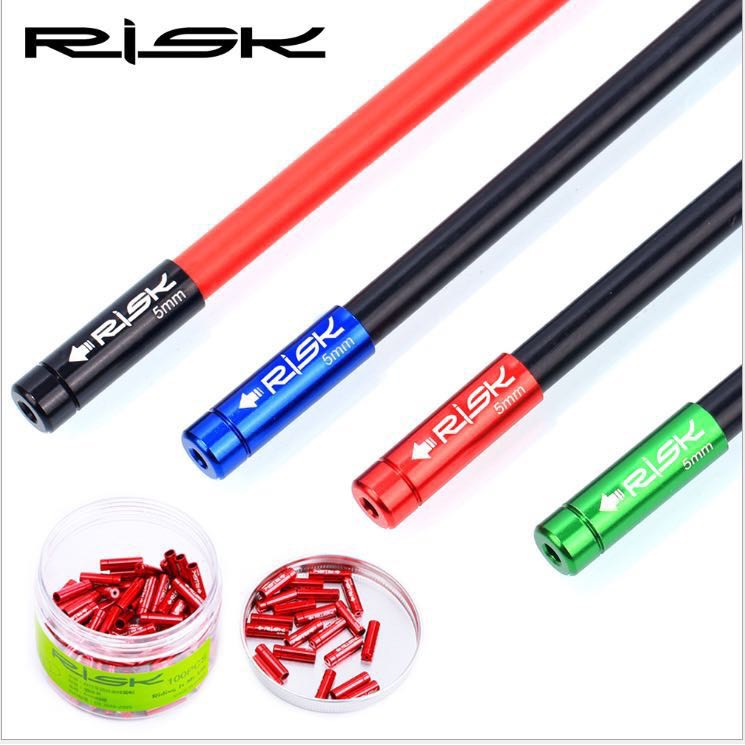 หัวสายเบรคจักรยานขนาด 5 มม.   หัวสายเกียร์จักรยานขนาด 4มม.  risk อลูมิเนียมอย่างดี (1 ชุดมี 10 ตัว)
